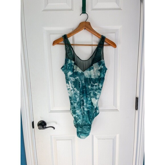 Fantasize Women’s Teal Green Tie Dye One Piece Swim Suit size XL - Picture 2 of 8